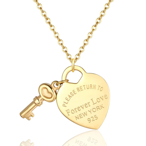 Key and Heart Necklace